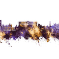 Oban Scotland Skyline Purple & Gold Mural Wallpaper - pure wallpaper artwork