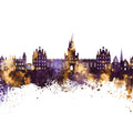 Egham England Skyline Purple & Gold Mural Wallpaper - pure wallpaper artwork