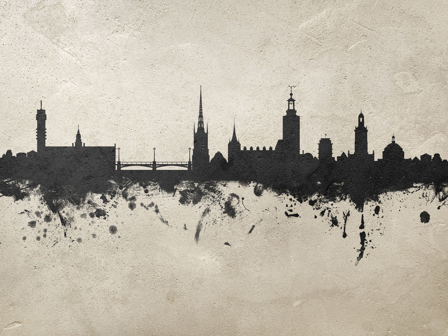 Stockholm Skyline Concrete Mural Wallpaper