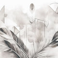 Feather Geometry Smoke Mural Wallpaper - pure wallpaper artwork