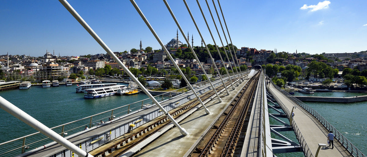 Urban Bridge Panorama Mural Wallpaper - pure wallpaper artwork