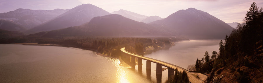 Golden Bridge Serenity Mural Wallpaper