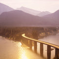 Golden Bridge Serenity Mural Wallpaper - pure wallpaper artwork