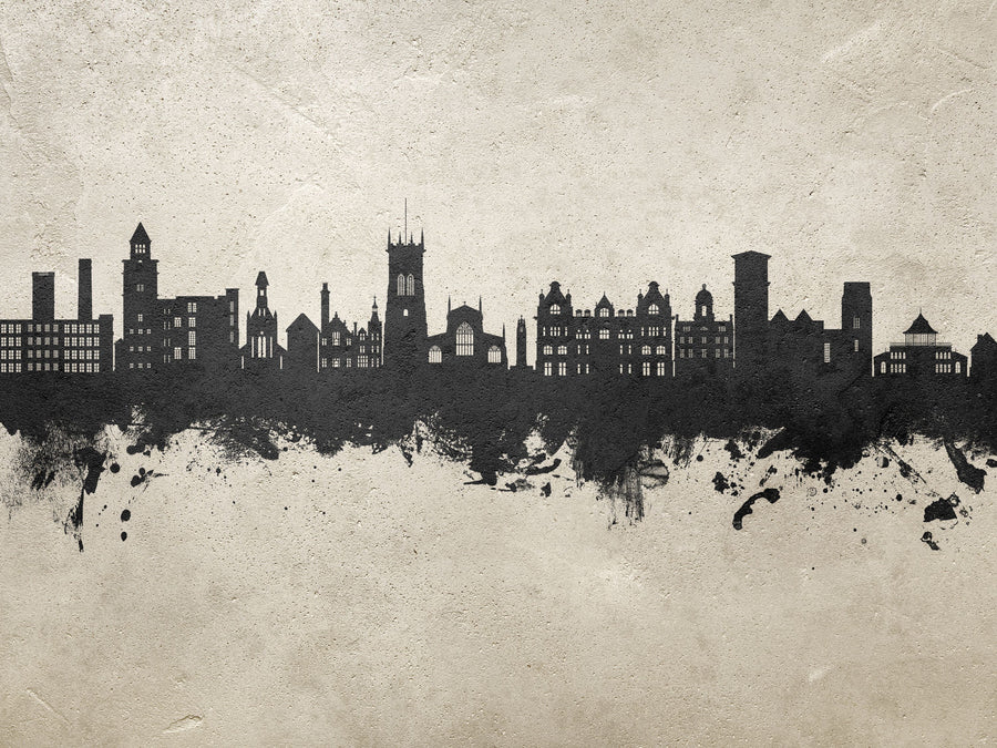 Wigan England Skyline Concrete Mural Wallpaper