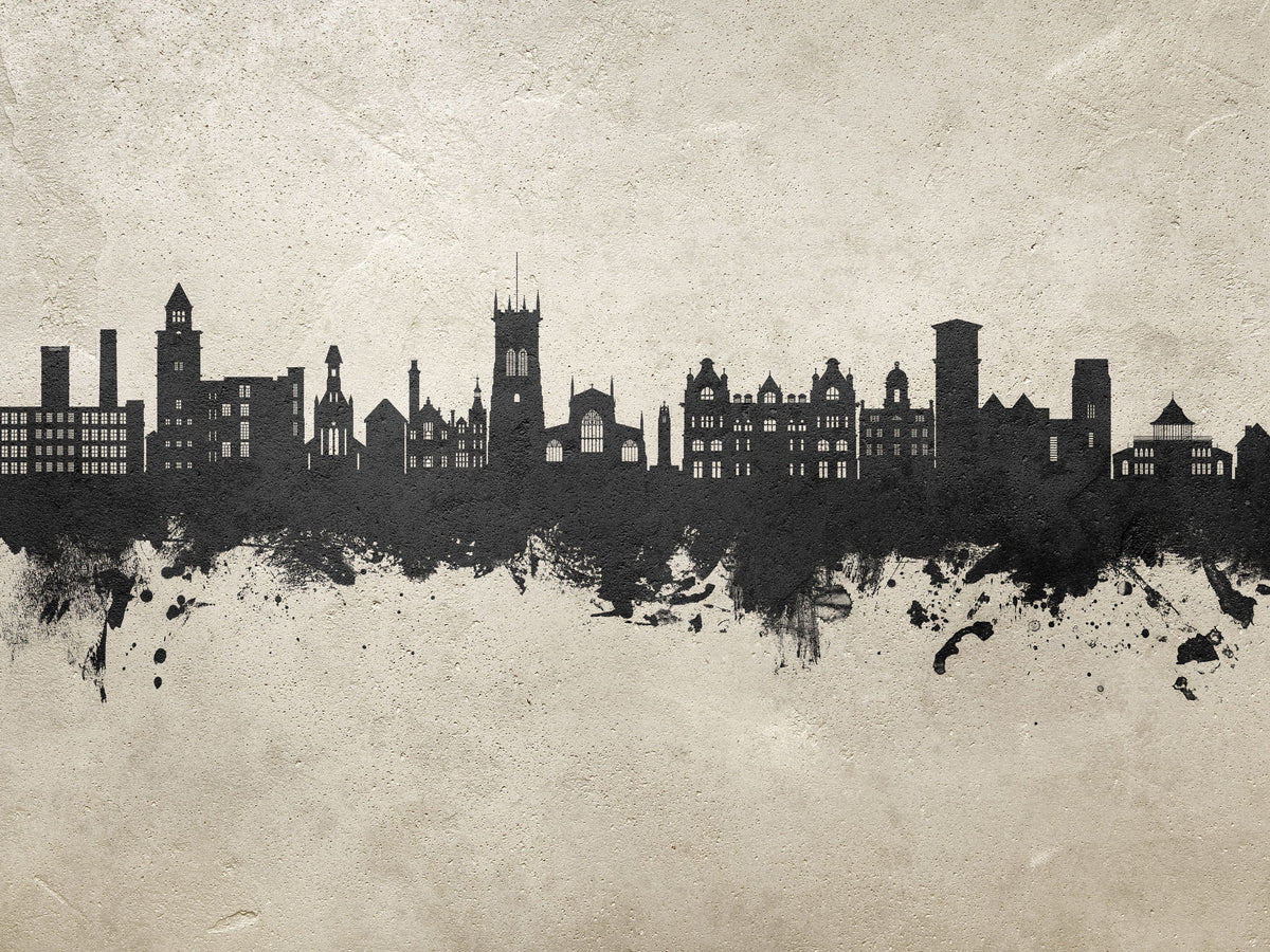 Wigan England Skyline Concrete Mural Wallpaper - pure wallpaper artwork