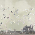 Birds in the Garden Light Green Mural Wallpaper - pure wallpaper artwork