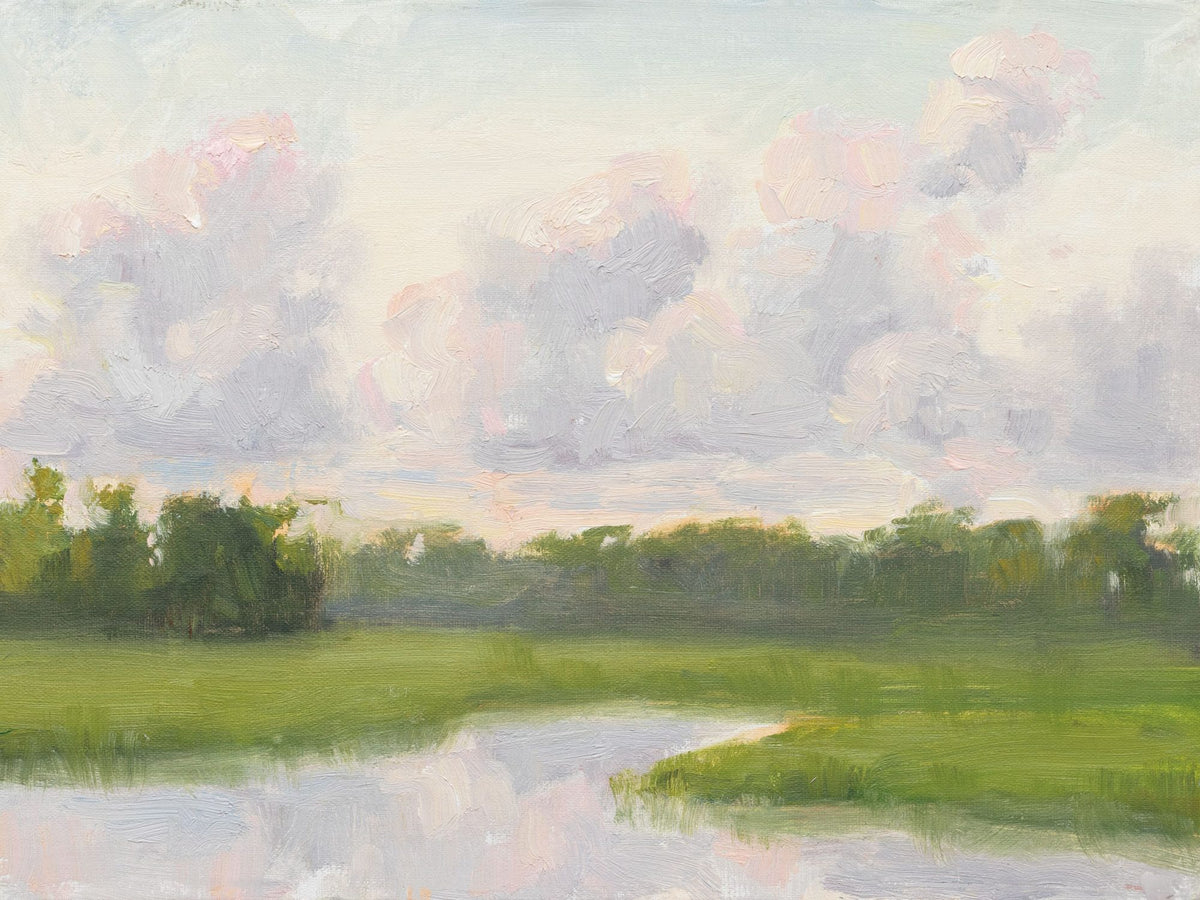 Pastel Clouds Over the Water Mural Wallpaper - pure wallpaper artwork