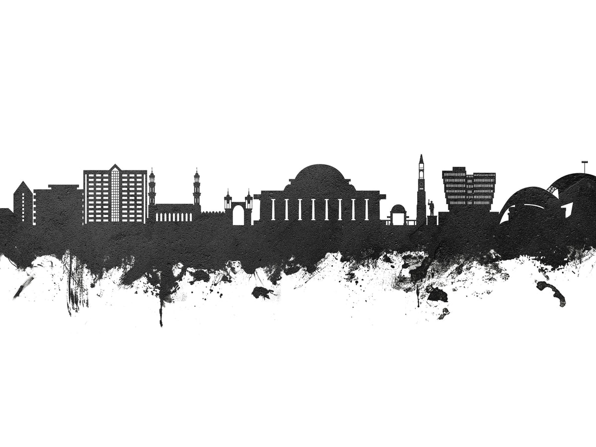 Lilongwe Malawi Skyline Black & White Mural Wallpaper - pure wallpaper artwork