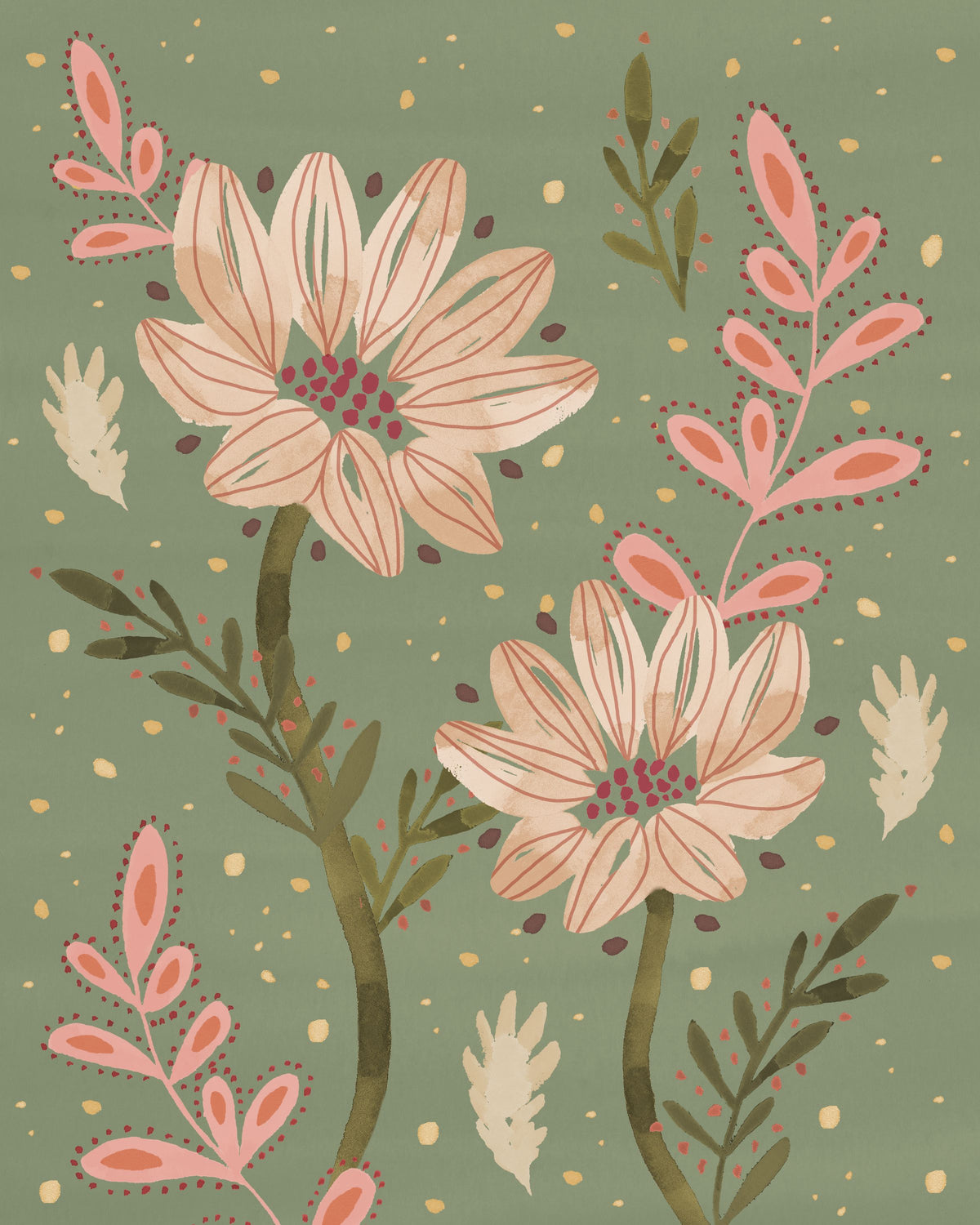 Floralscape X Neutral Mural Wallpaper - pure wallpaper artwork