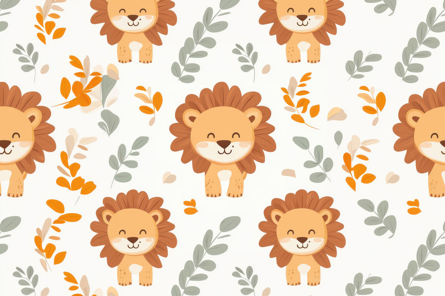 Smile Lion Mural Wallpaper
