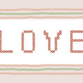 Love Cross Stitch Mural Wallpaper - pure wallpaper artwork