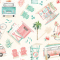 Surf Time White Mural Wallpaper - pure wallpaper artwork