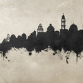 Santorini Skyline Concrete Mural Wallpaper - pure wallpaper artwork