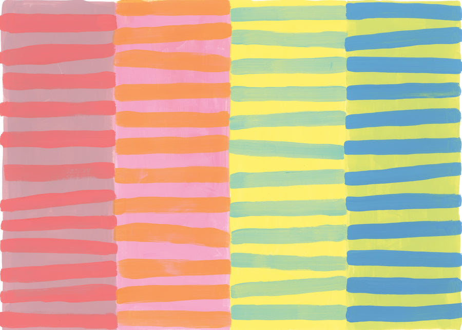 Sunny Side Stripes Mural Wallpaper