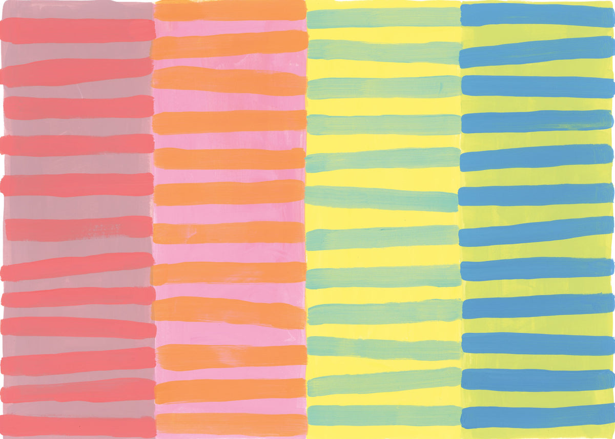 Sunny Side Stripes Mural Wallpaper - pure wallpaper artwork