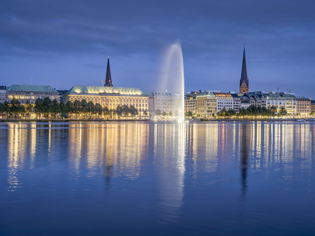 Twilight Fountain Mural Wallpaper - pure wallpaper artwork