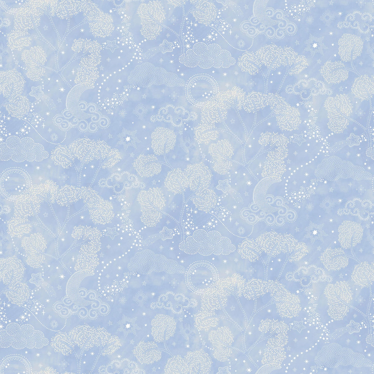 Moonlit Sky Petite, Baby Blue Mural Wallpaper - pure wallpaper artwork