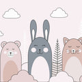 Sleeping Bunny Pink Mural Wallpaper - pure wallpaper artwork