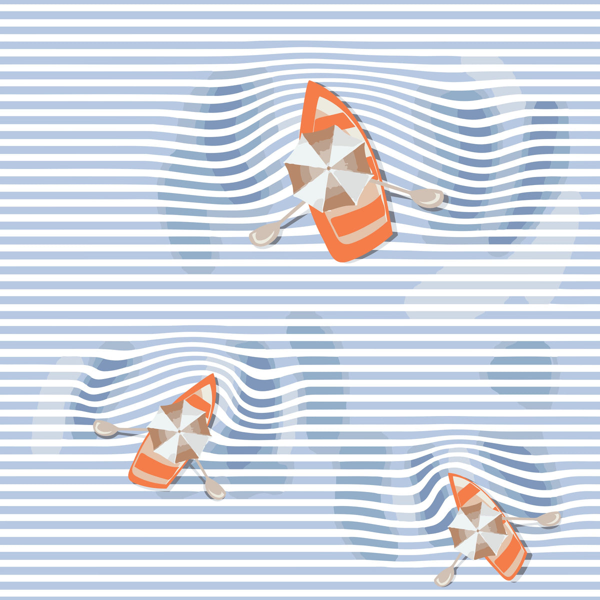 Lazy Paddle, Sky Blue Mural Wallpaper - pure wallpaper artwork