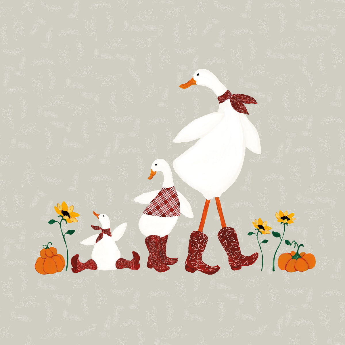 Ducks in the Pumpkin Patch IX Mural Wallpaper - pure wallpaper artwork