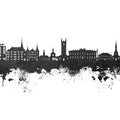 Vevey Switzerland Skyline Black & White Mural Wallpaper - pure wallpaper artwork