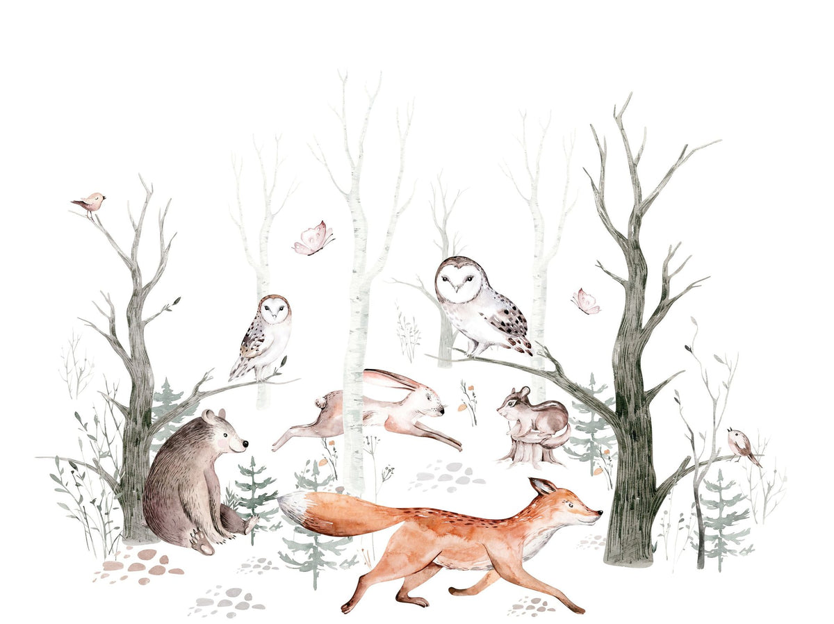 Woodland Crew Mural Wallpaper - pure wallpaper artwork
