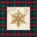 Plaid Christmas Stamp II Mural Wallpaper - pure wallpaper artwork