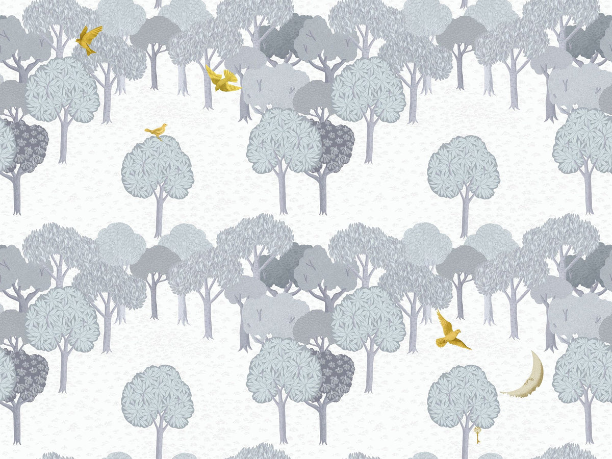 The Key to the Forest, Grey Mural Wallpaper - pure wallpaper artwork