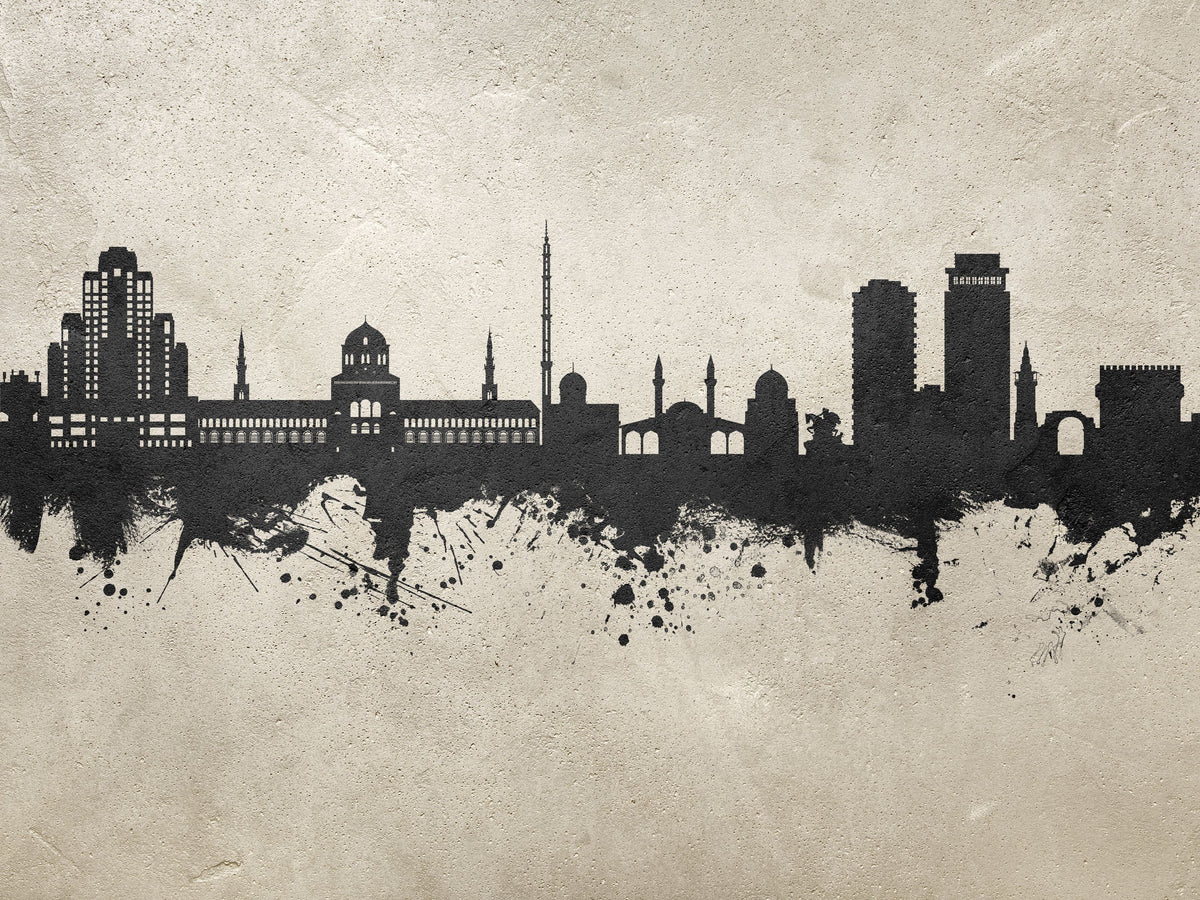 Damascus Syria Skyline Concrete Mural Wallpaper - pure wallpaper artwork