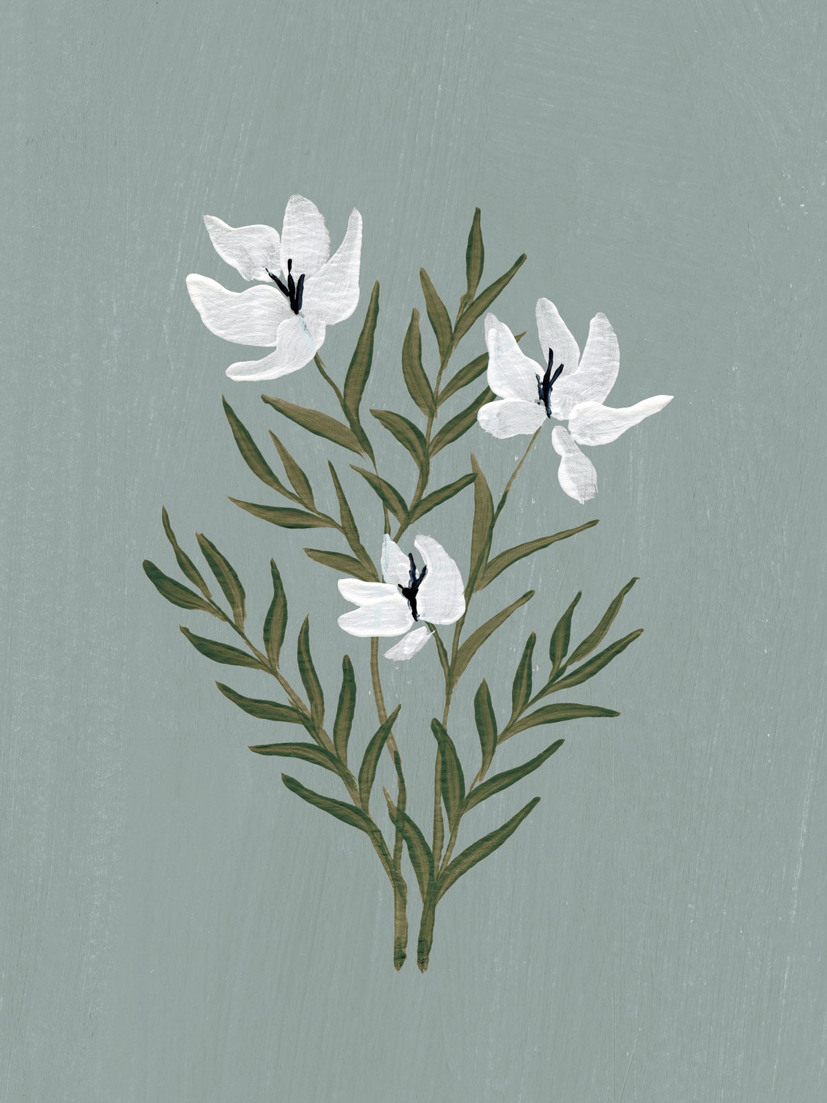 Pretty Little Flower IV Slate Blue Mural Wallpaper - pure wallpaper artwork