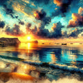 Stunning Coastal Sunset Scene Mural Wallpaper - pure wallpaper artwork