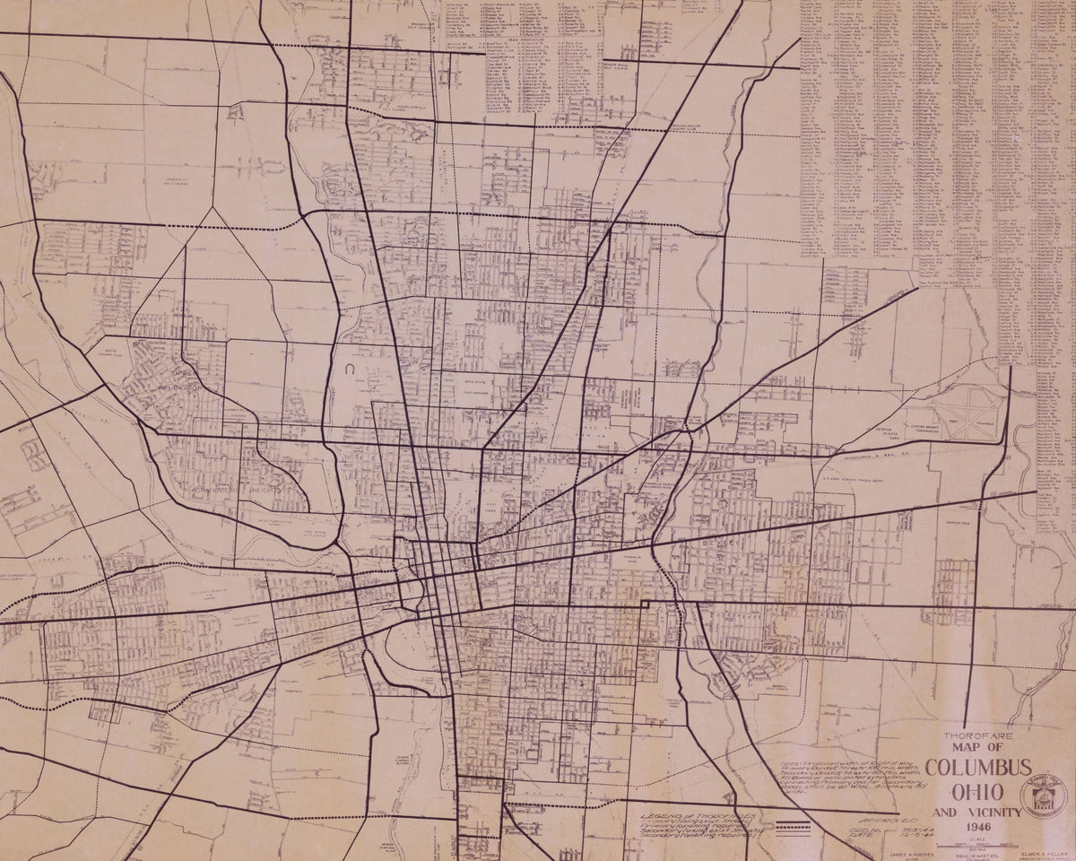 Map of Columbus Ohio and Vicinity Mural Wallpaper - pure wallpaper artwork
