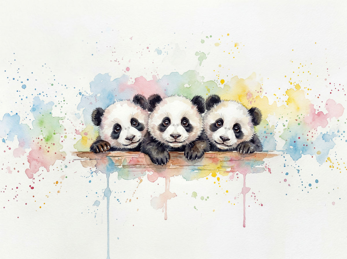 Panda - Cute Baby Animals Series Mural Wallpaper - pure wallpaper artwork
