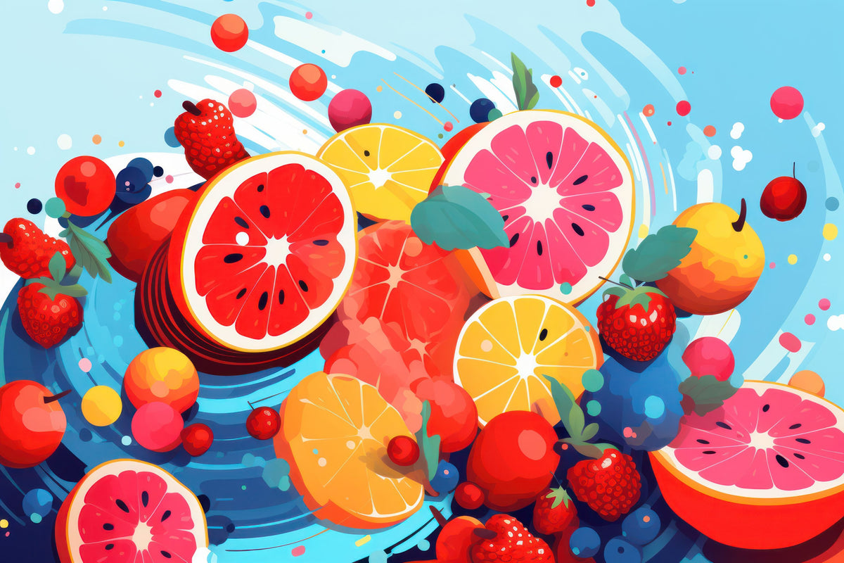 Fruits Approaching Mural Wallpaper - pure wallpaper artwork
