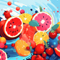 Fruits Approaching Mural Wallpaper - pure wallpaper artwork