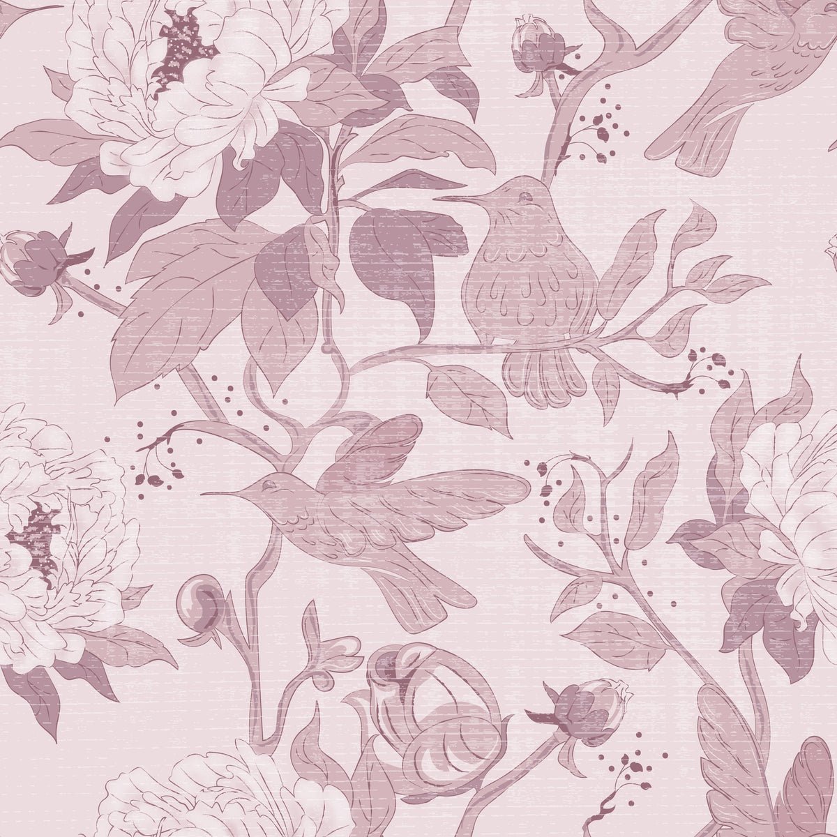 Peony Toile, Rose Mural Wallpaper - pure wallpaper artwork