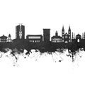 Paramaribo Suriname Skyline Black & White Mural Wallpaper - pure wallpaper artwork