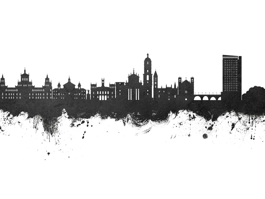 Valladolid Spain Skyline Black & White Mural Wallpaper