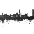 Valladolid Spain Skyline Black & White Mural Wallpaper - pure wallpaper artwork