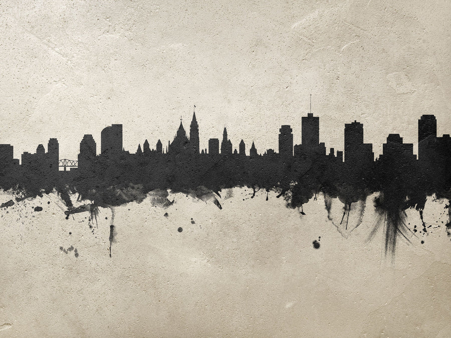 Ottowa Canada Skyline Concrete Mural Wallpaper