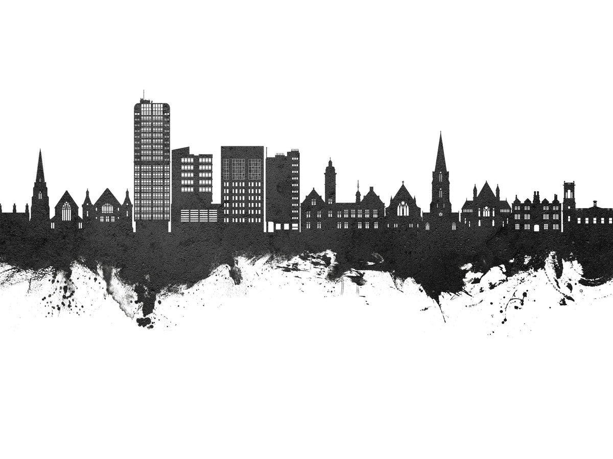 Swindon England Skyline Black & White Mural Wallpaper - pure wallpaper artwork