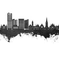 Swindon England Skyline Black & White Mural Wallpaper - pure wallpaper artwork