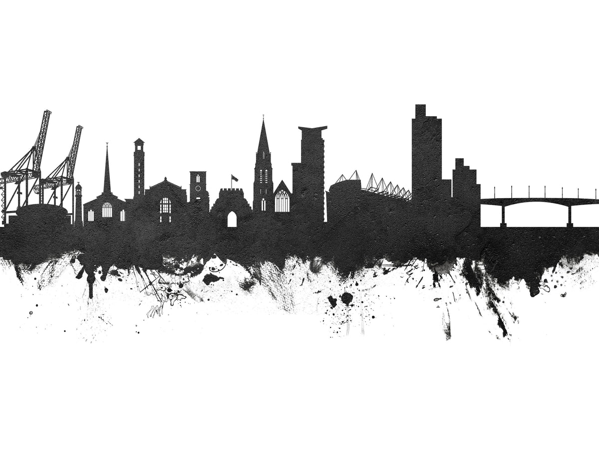 Southampton England Skyline Black & White Mural Wallpaper - pure wallpaper artwork