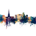 Solihull England Skyline Blue & Bronze Mural Wallpaper - pure wallpaper artwork