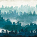 Mountainscape Blue Mural Wallpaper - pure wallpaper artwork
