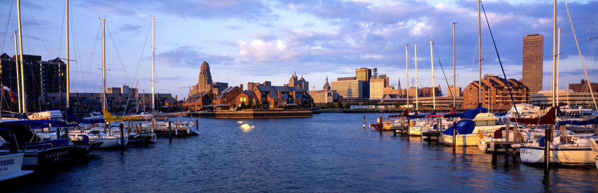 Boston Harbor Twilight Panorama Mural Wallpaper - pure wallpaper artwork