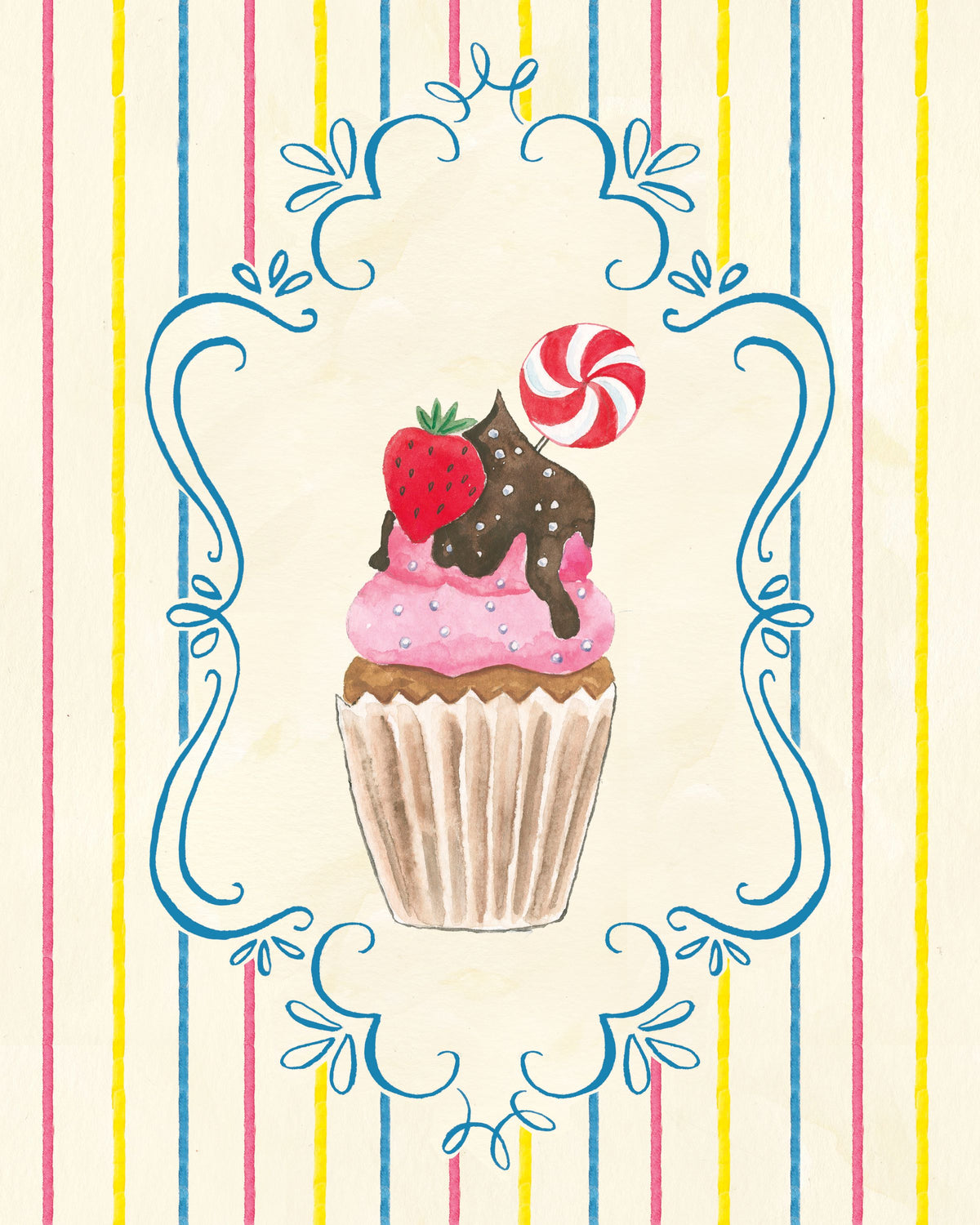 Sweet Life on Stripes III Mural Wallpaper - pure wallpaper artwork