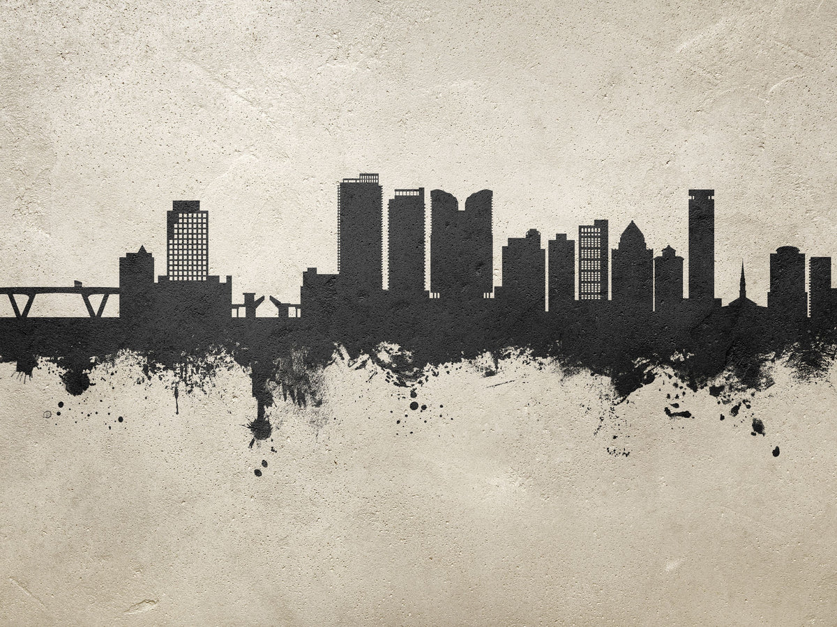 Fort Lauderdale Florida Skyline Concrete Mural Wallpaper - pure wallpaper artwork