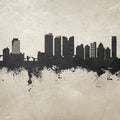 Fort Lauderdale Florida Skyline Concrete Mural Wallpaper - pure wallpaper artwork
