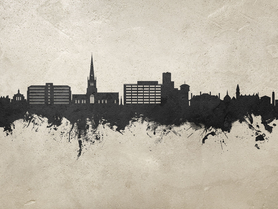 Solihull England Skyline Concrete Mural Wallpaper